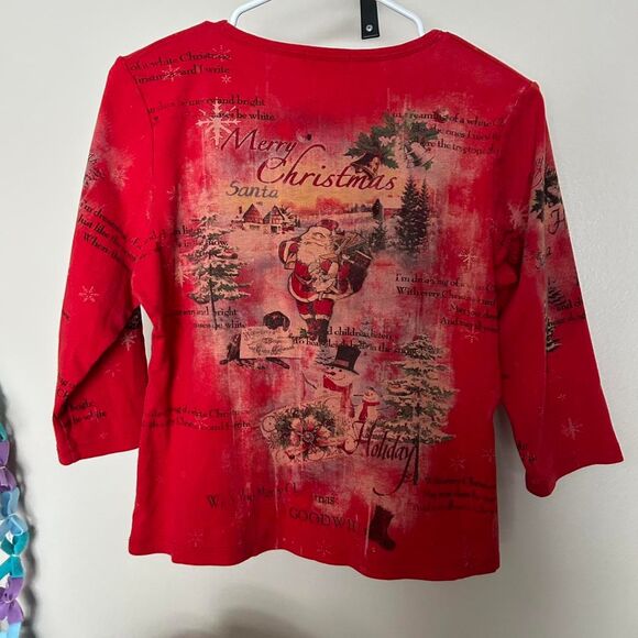 vintage Y2K 2000s retro Christmas holiday graphic print top shirt - Picture 4 of 5